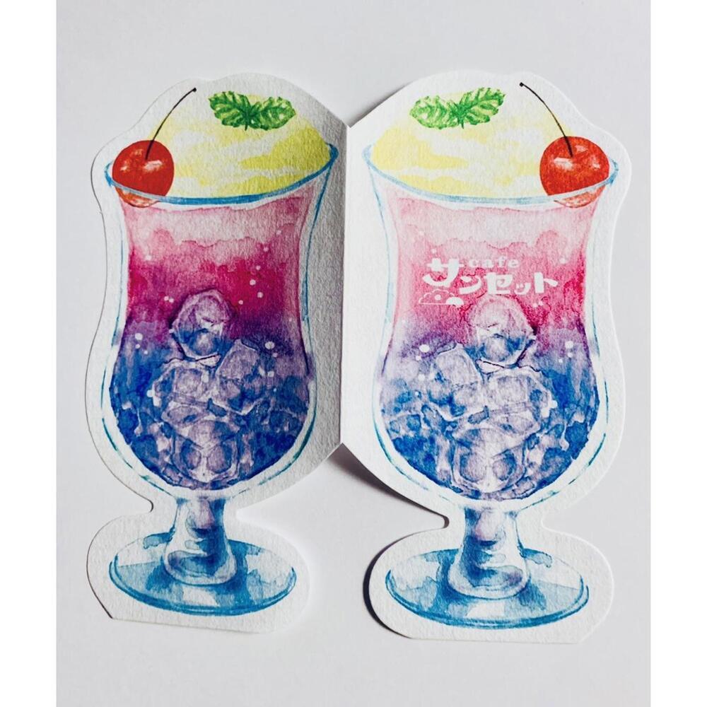 Furukawashiko Stationery Letter Set, Pink Blue Cream Soda, Kawaii 8 Pcs - Picture 3 of 5
